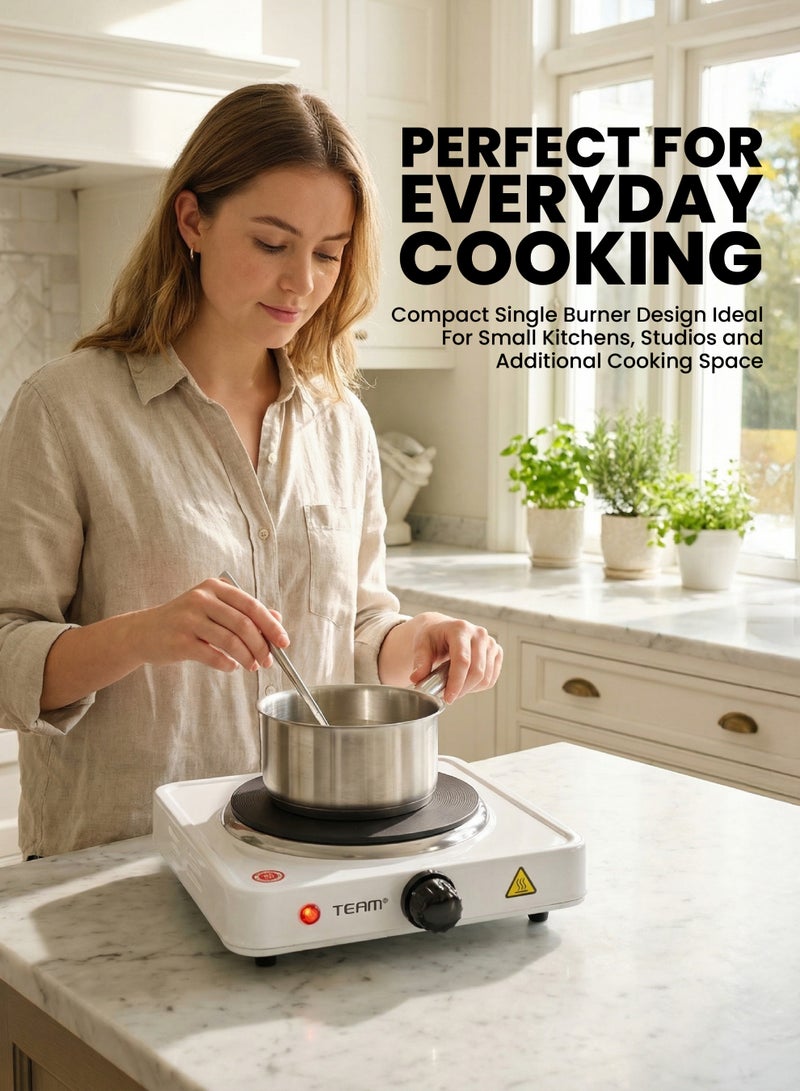 تيم Team Electric Hot Plate Deluxe – 1000W Single Burner Stove with Adjustable Temperature Control, Overheat Protection & Skid‑Proof Feet - Image 2